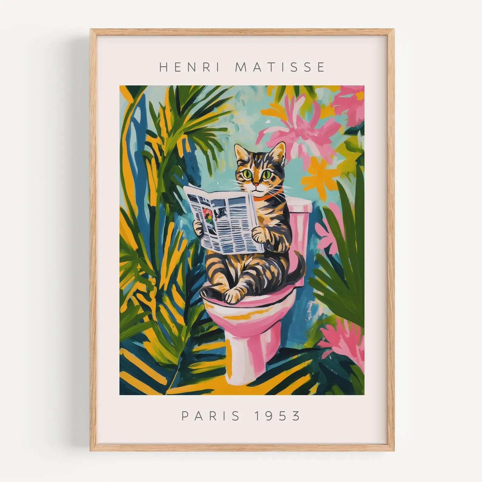 Funny Cat Bathroom Poster