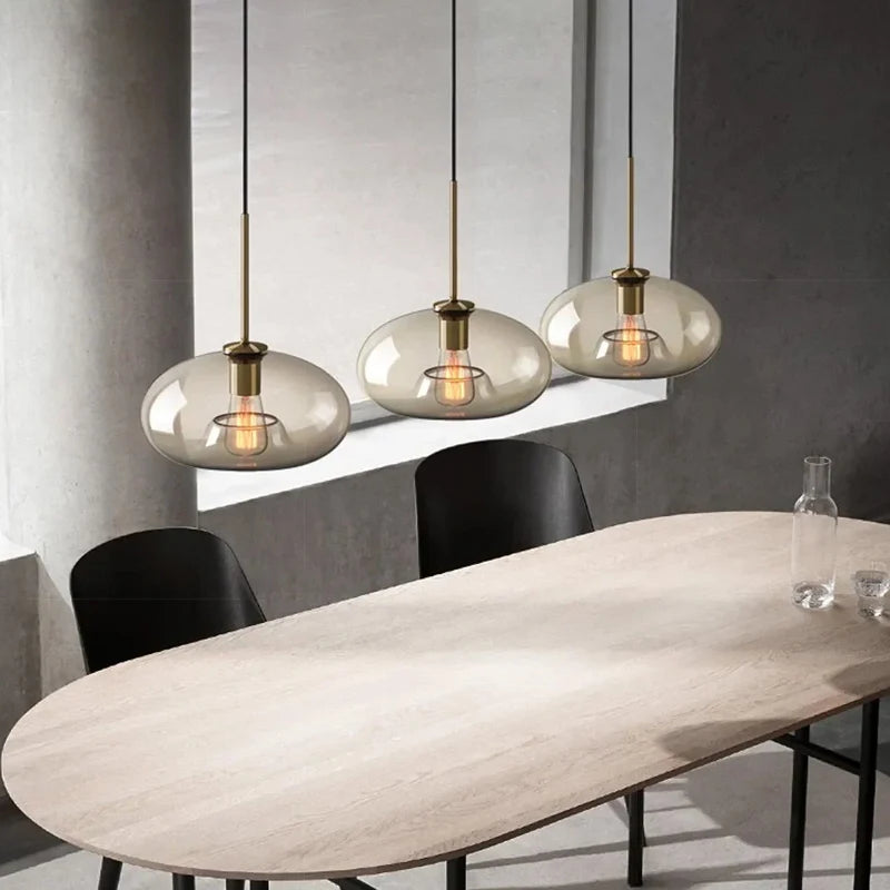 Nordic Glass Industrial Pendant Light