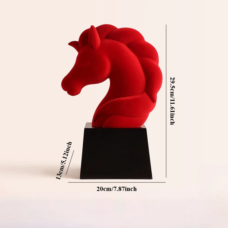 Nordic Red Horse Sculpture