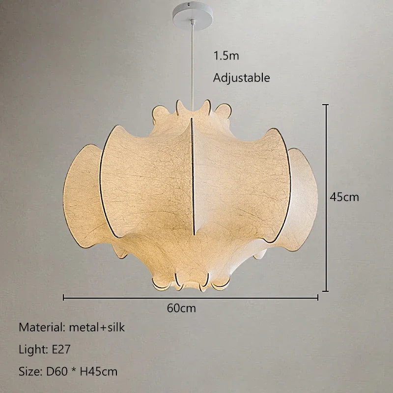 Nordic Wabi-Sabi Silk Pendant Light
