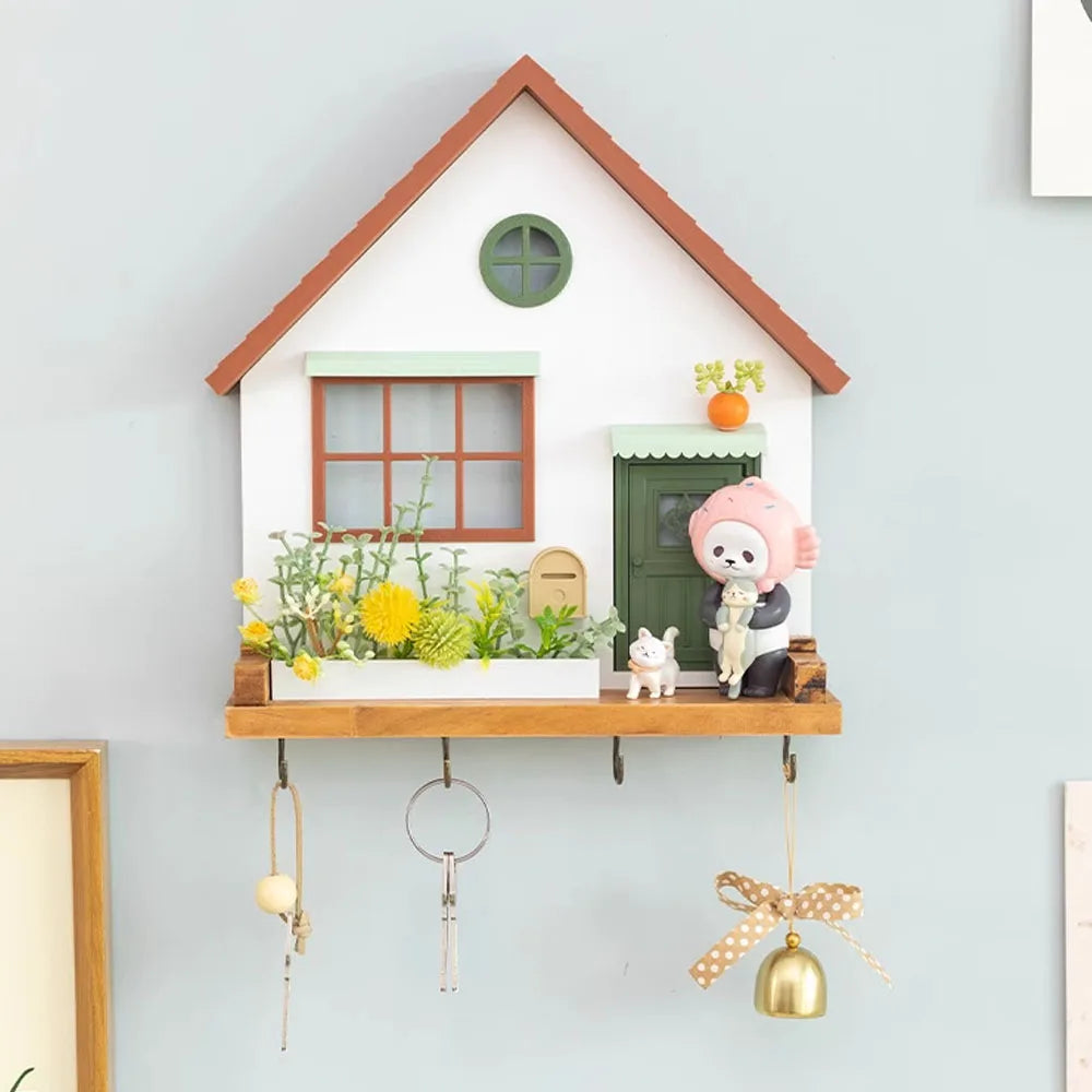 Wooden House Key Holder