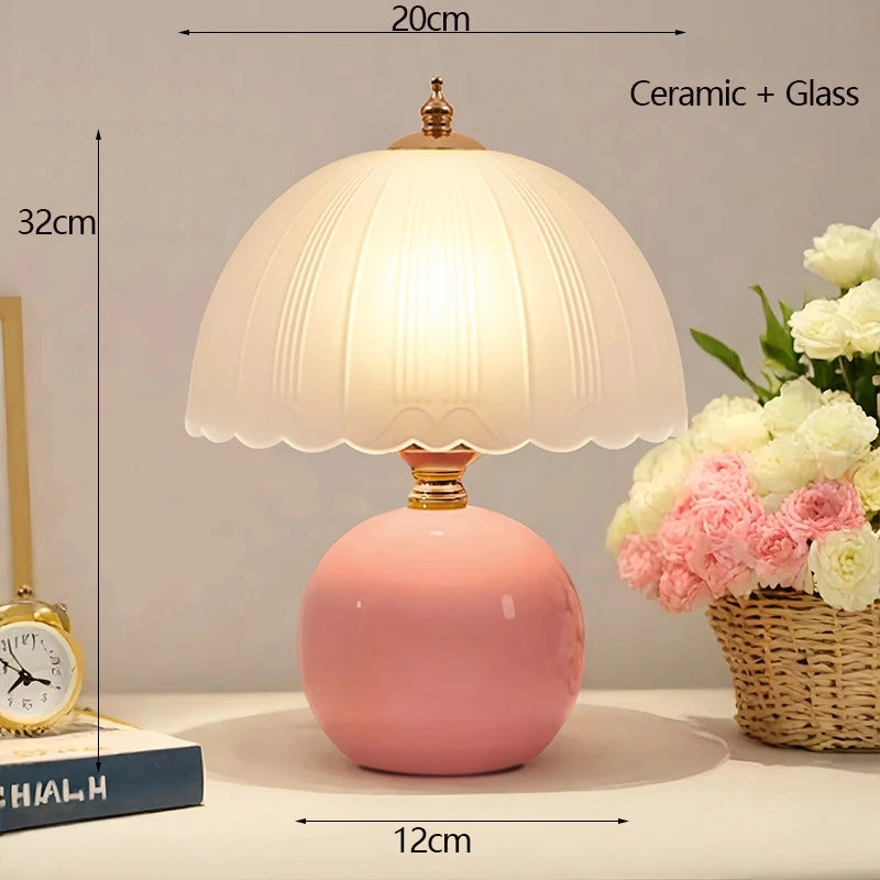 Ceramic Glass Bedside Table Lamp