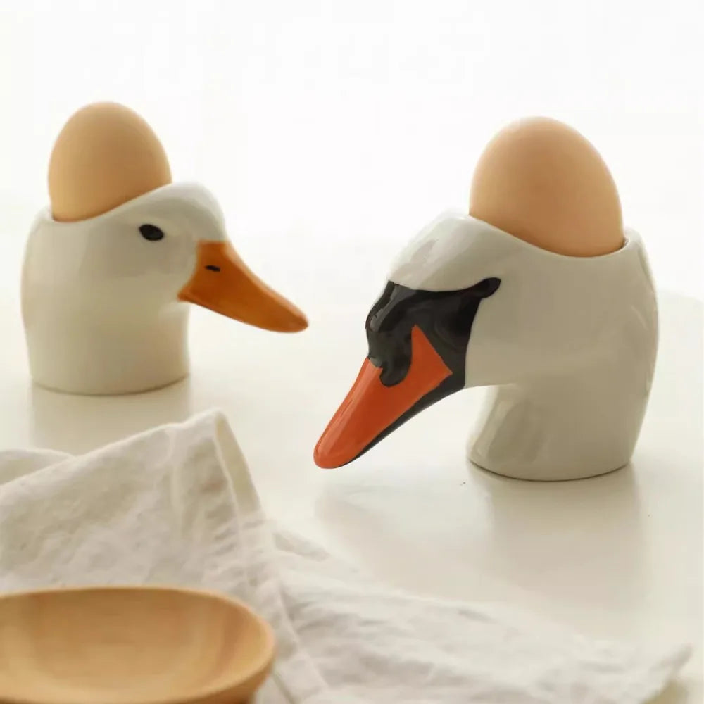 Swan Head Ceramic Egg Plate