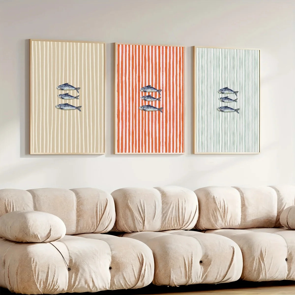 Retro Sardine Wall Art Set