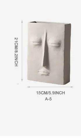 Abstract Face Ceramic Vase