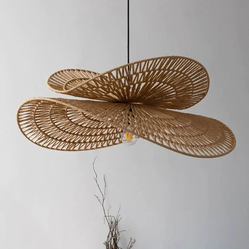 Retro Rattan Wabi-Sabi Pendant Light