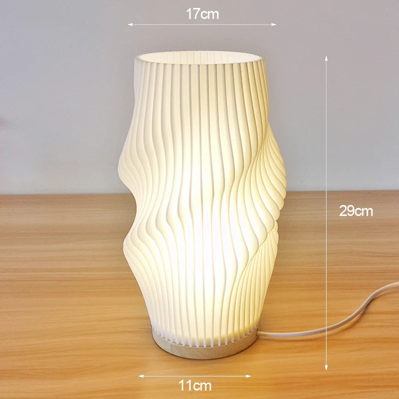 French Cream Pleated Desk Lamp