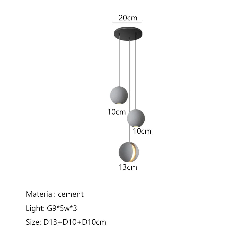Nordic Cement Planet Pendant Light