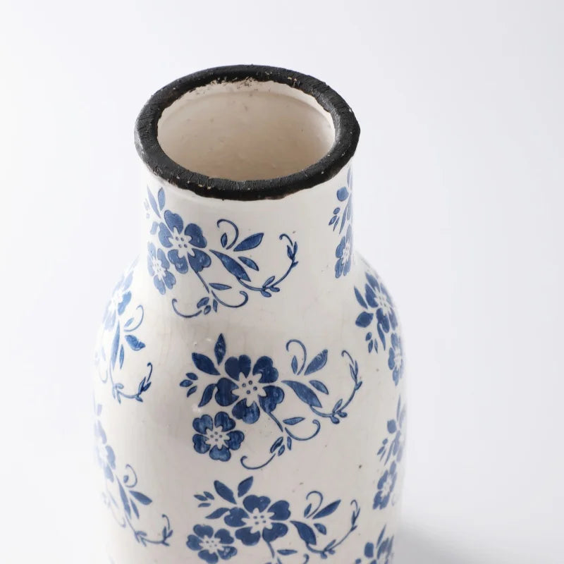Blue White Crackle Vase