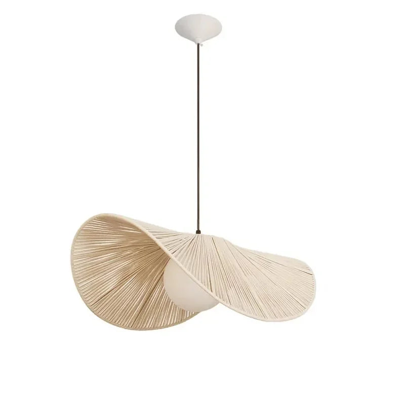 Nordic Straw Hat Rope Pendant Light