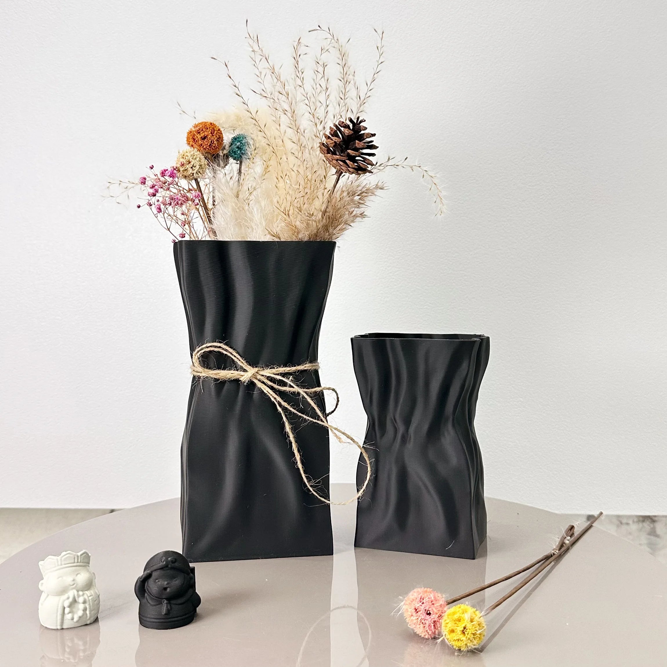 Scandinavian Pleated Vase Set
