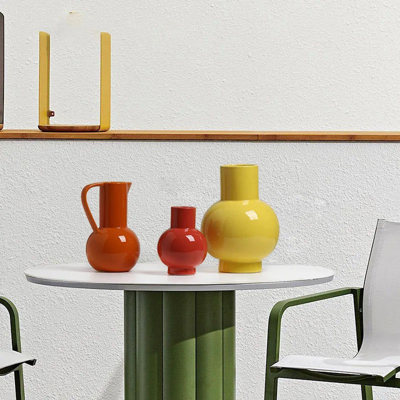 Colorful Glazed Belly Vase