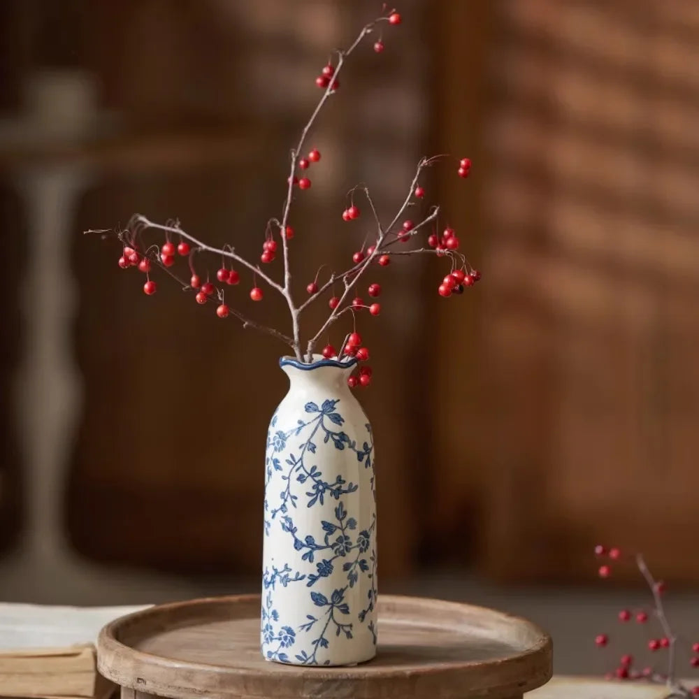 Nordic Blue White Porcelain Vase