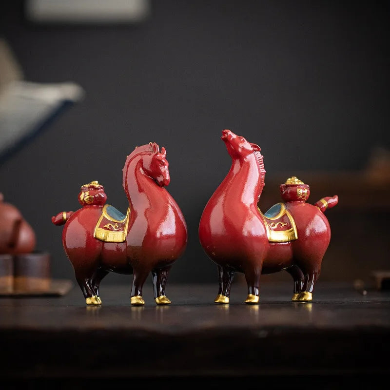 Red Fortune Horse Figurine