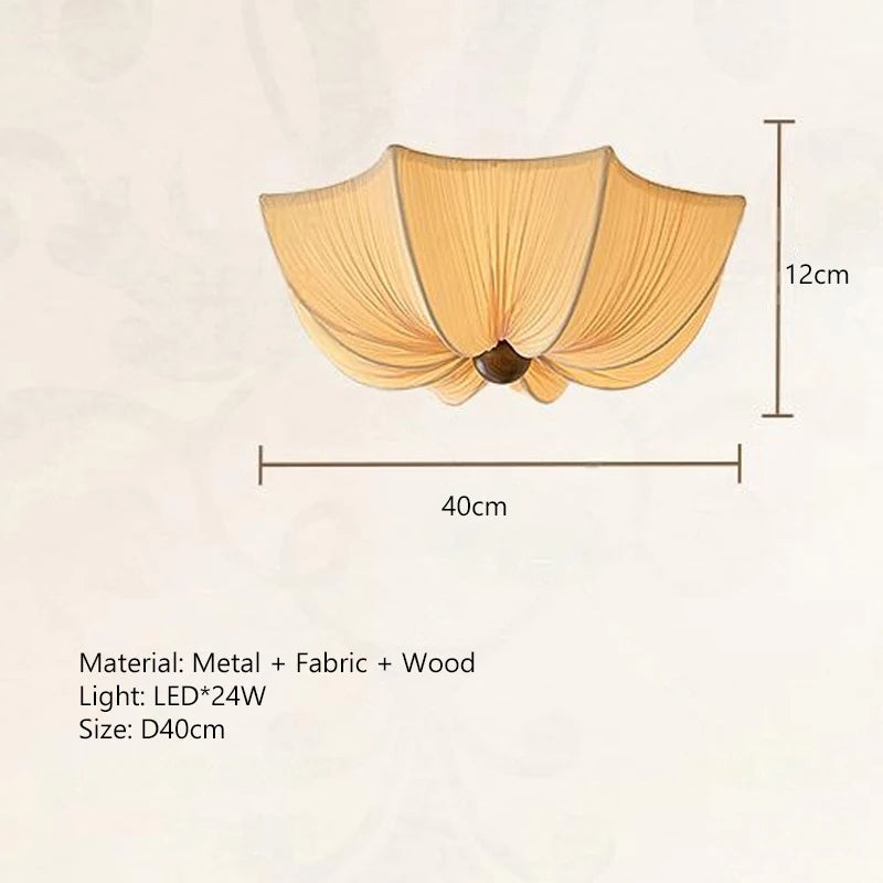 Nordic Wabi-Sabi Fabric Ceiling Light
