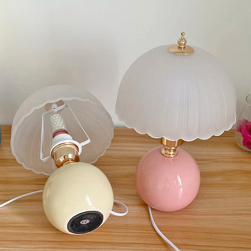 Ceramic Glass Bedside Table Lamp