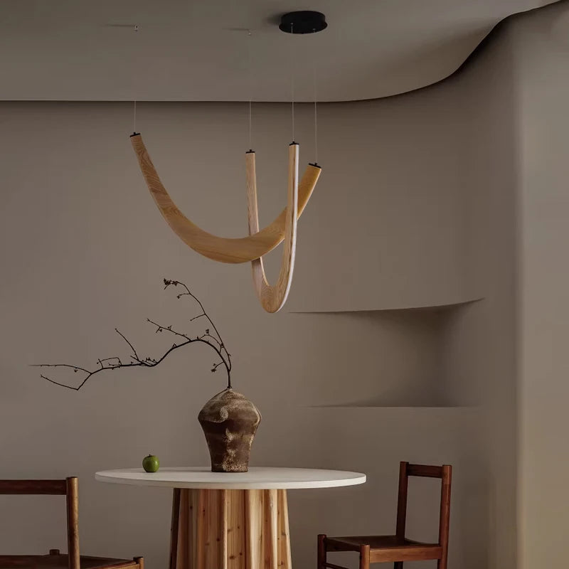 Nordic Wood Wabi-Sabi Pendant Light