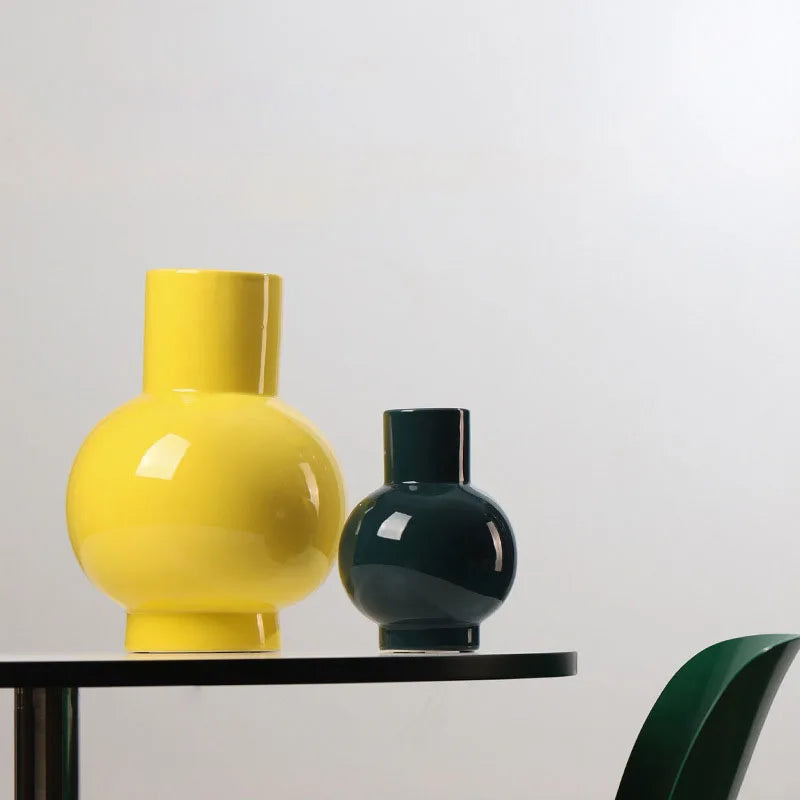 Colorful Glazed Belly Vase