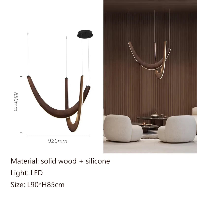 Nordic Wood Wabi-Sabi Pendant Light