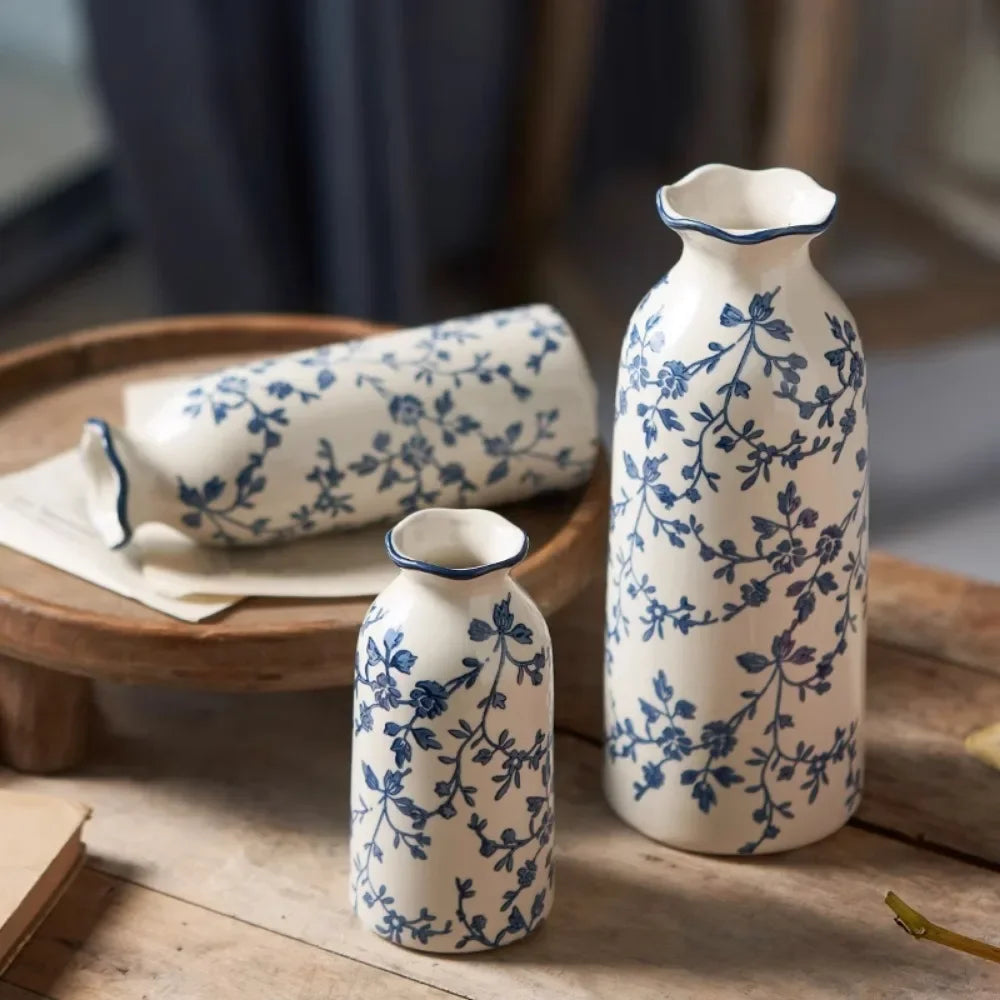 Nordic Blue White Porcelain Vase