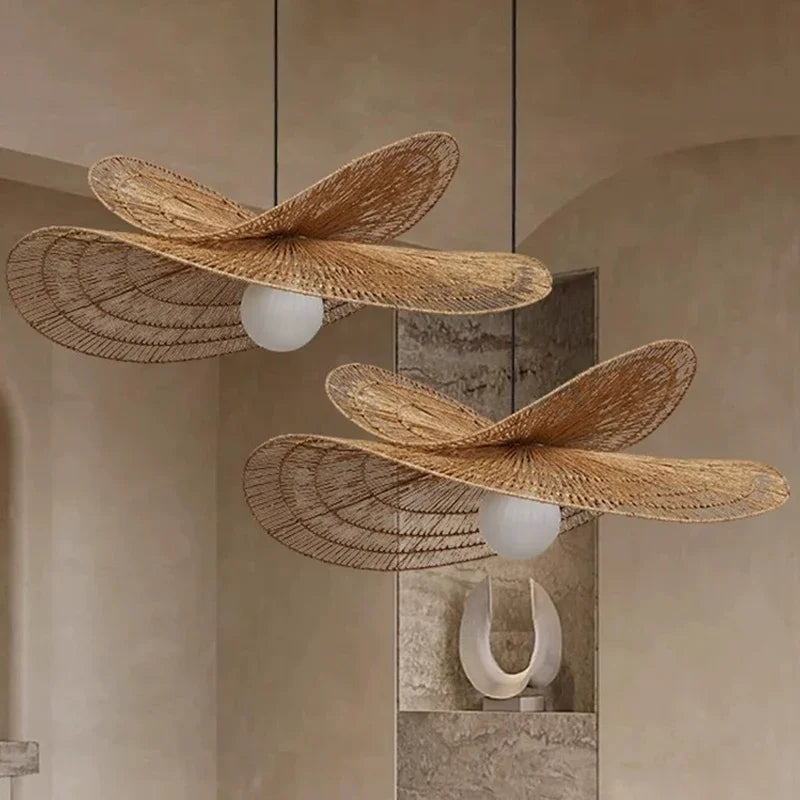 Retro Rattan Wabi-Sabi Pendant Light