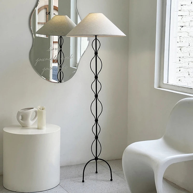 Nordic Vintage Fabric Floor Lamp