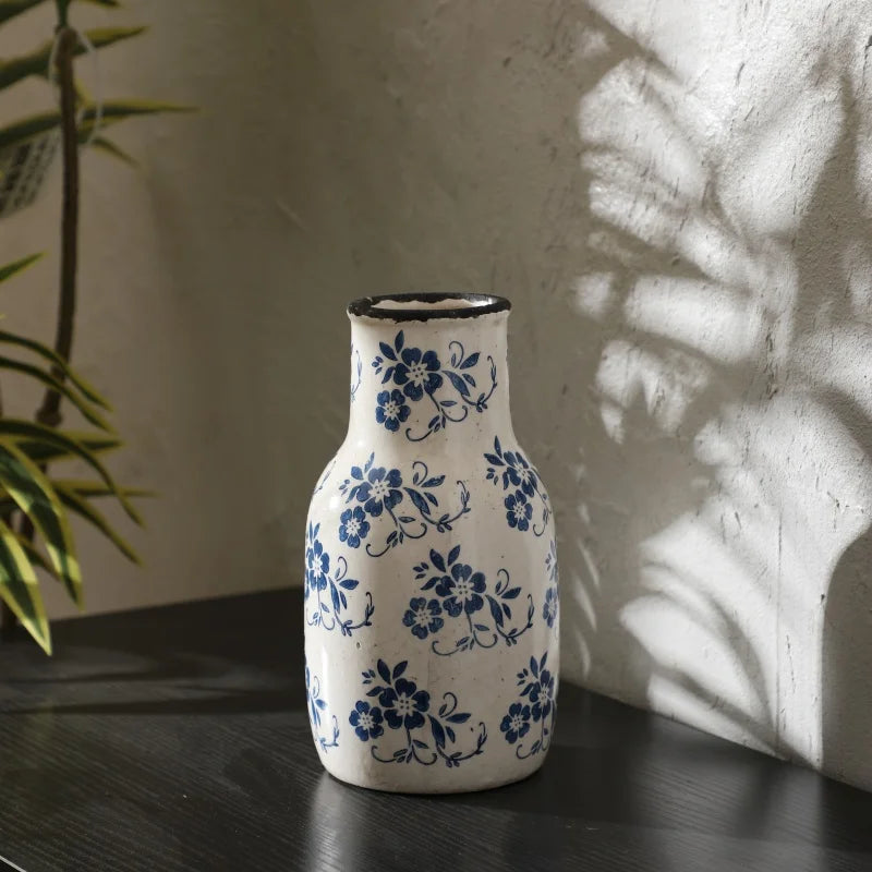 Blue White Crackle Vase