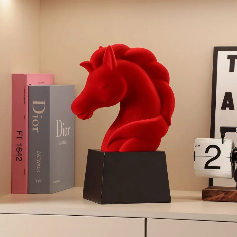 Nordic Red Horse Sculpture