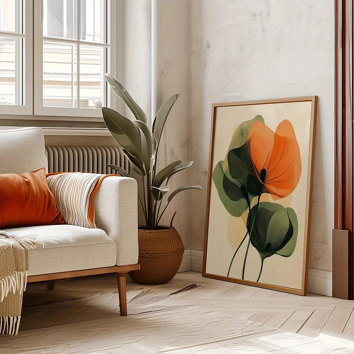 Boho Abstract Floral Canvas Set