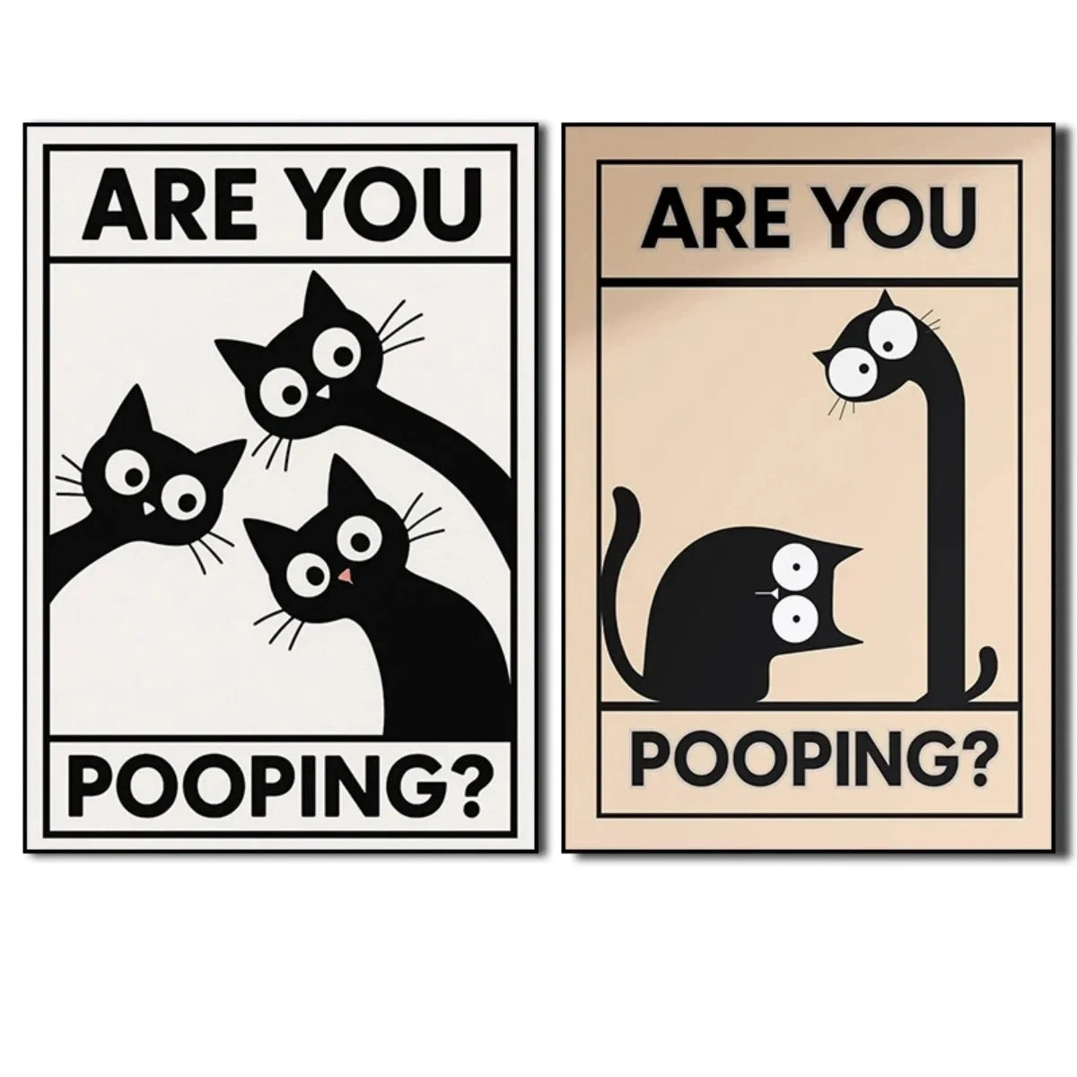 Funny Cat Bathroom Wall Art