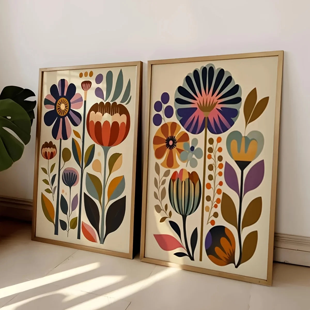 Boho Floral Canvas Set