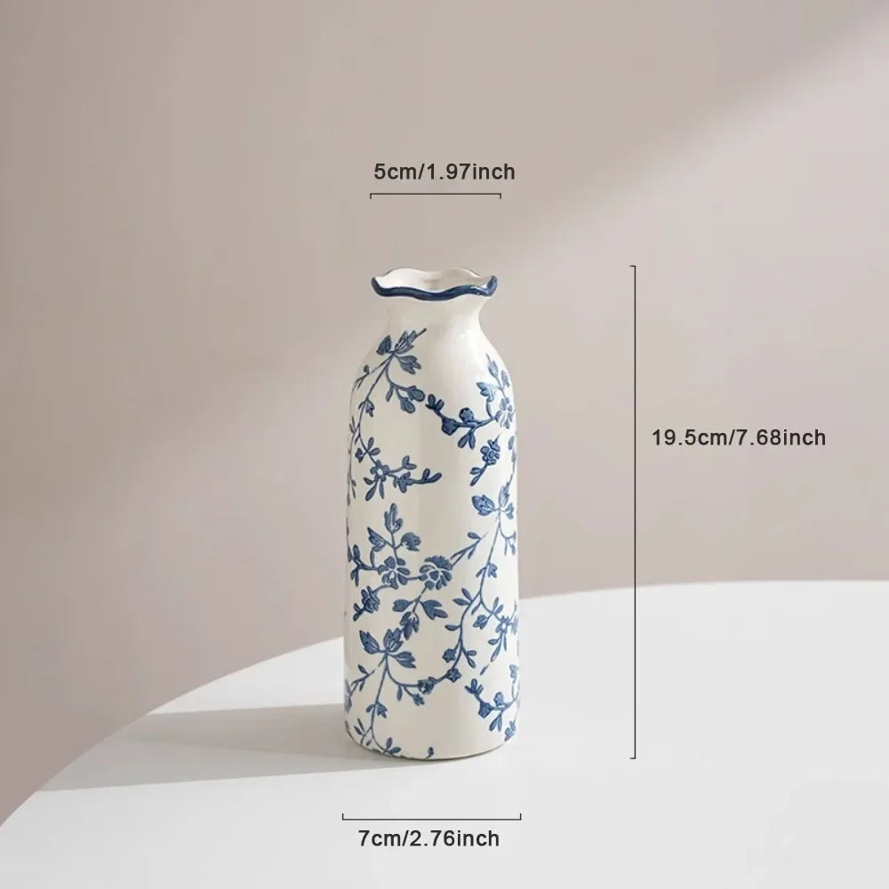 Nordic Blue White Porcelain Vase