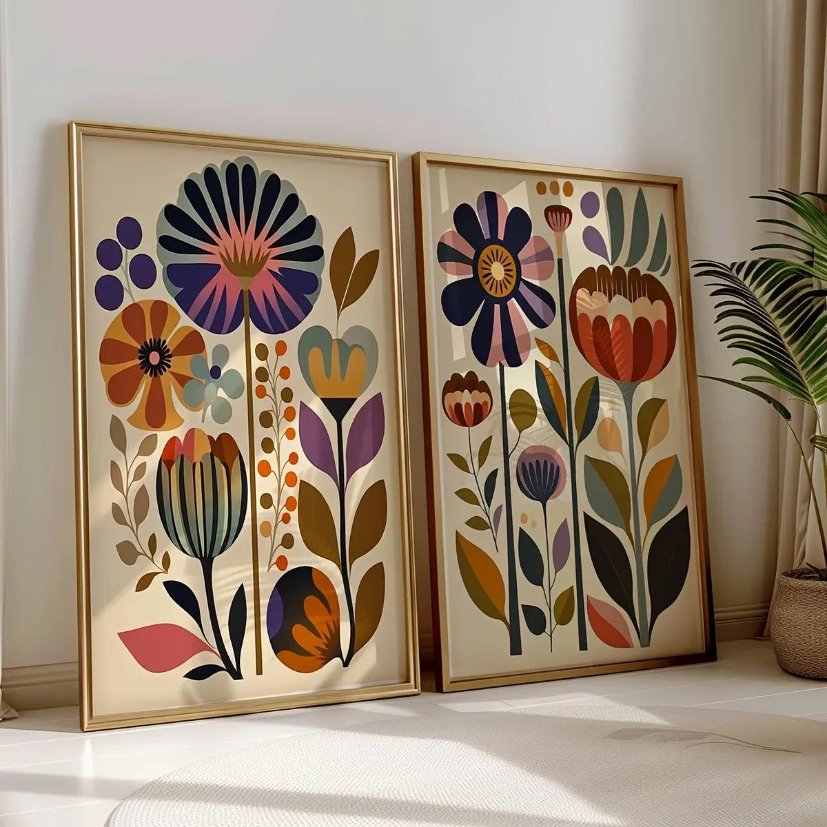 Boho Floral Canvas Set