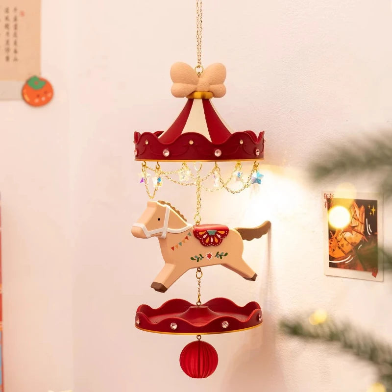 Red Carousel Hanging Ornament