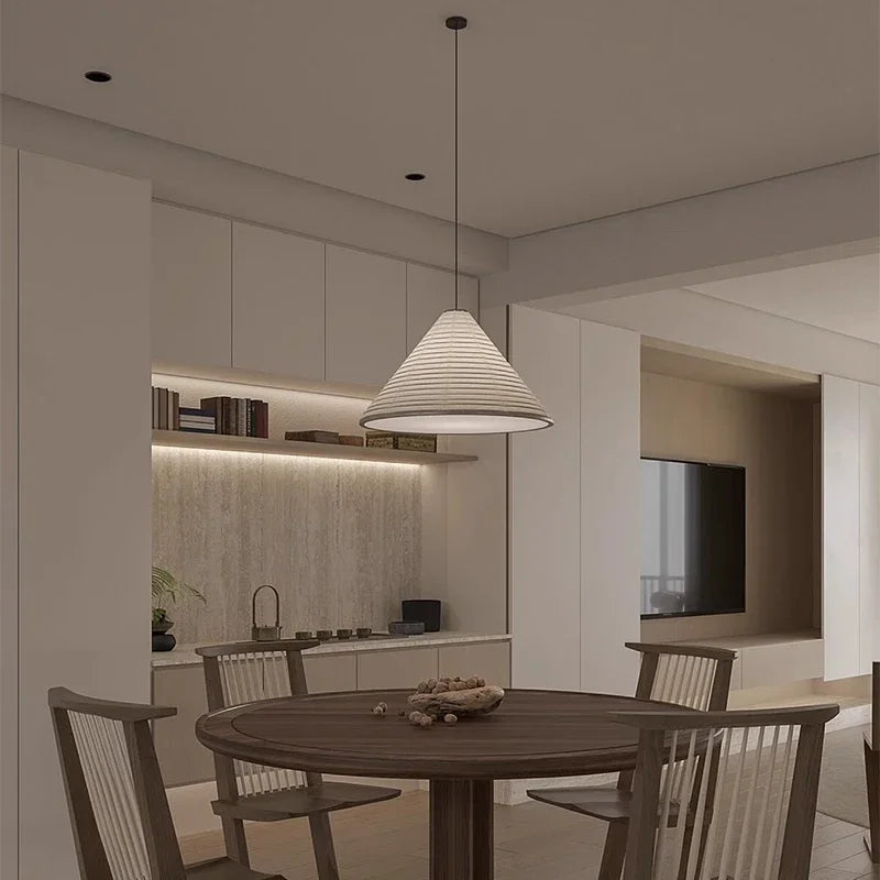 Wabi-Sabi Rice Paper Pendant Lamp
