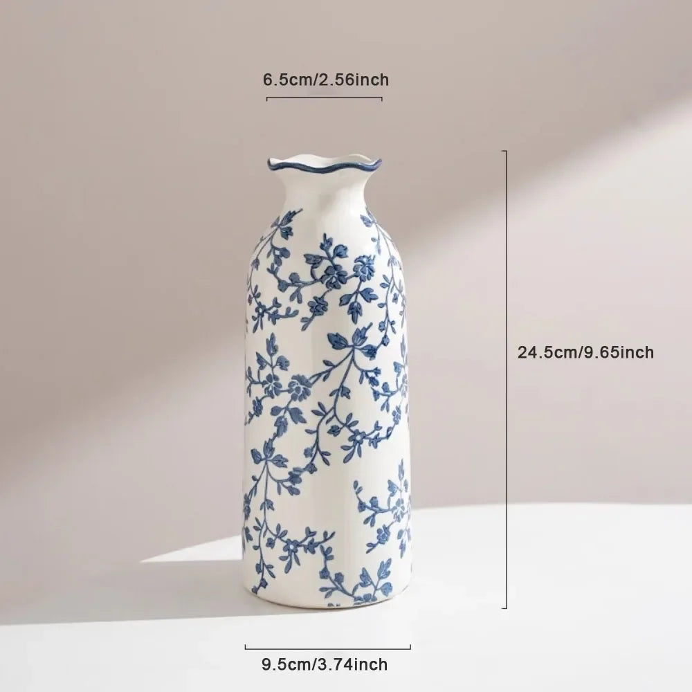 Nordic Blue White Porcelain Vase