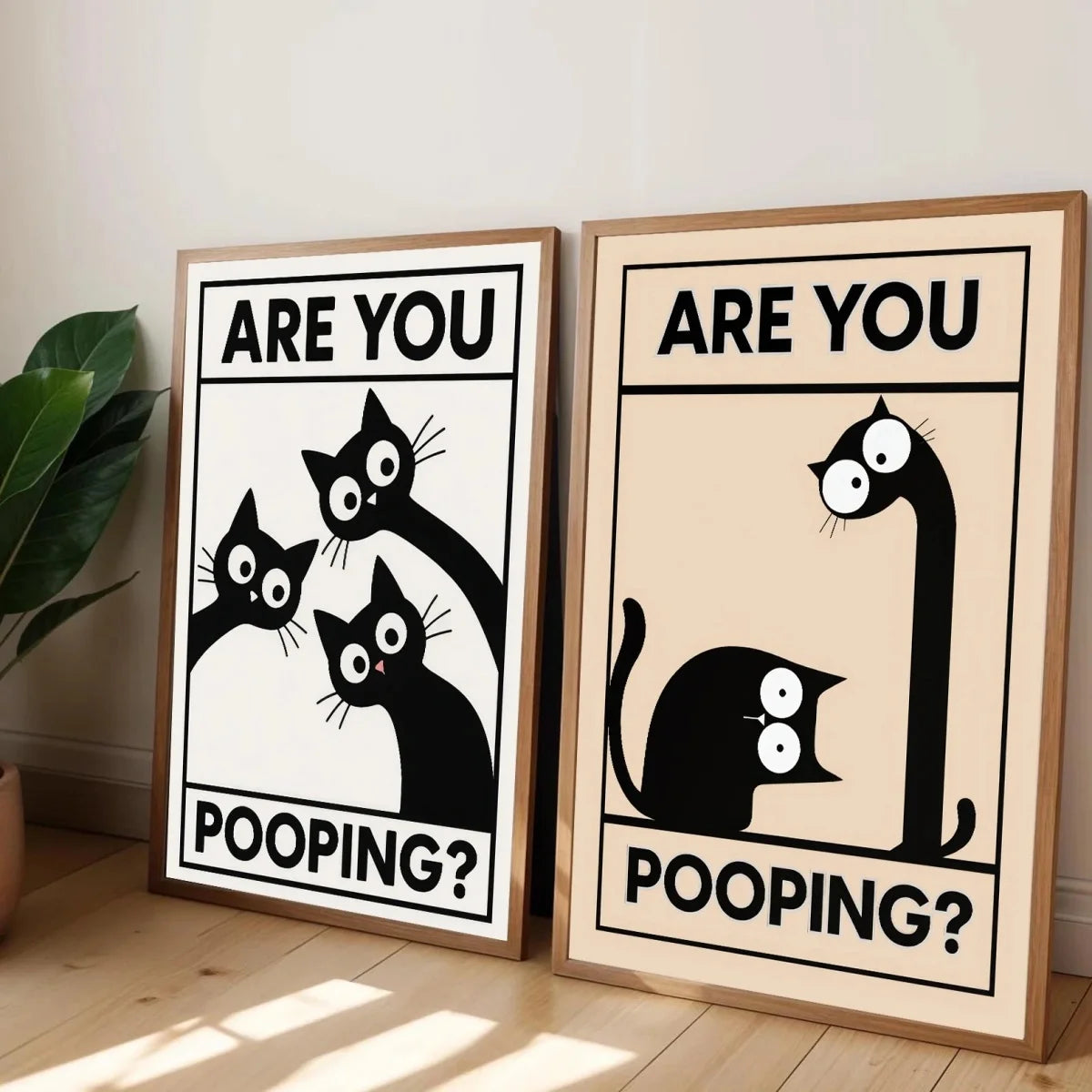 Funny Cat Bathroom Wall Art