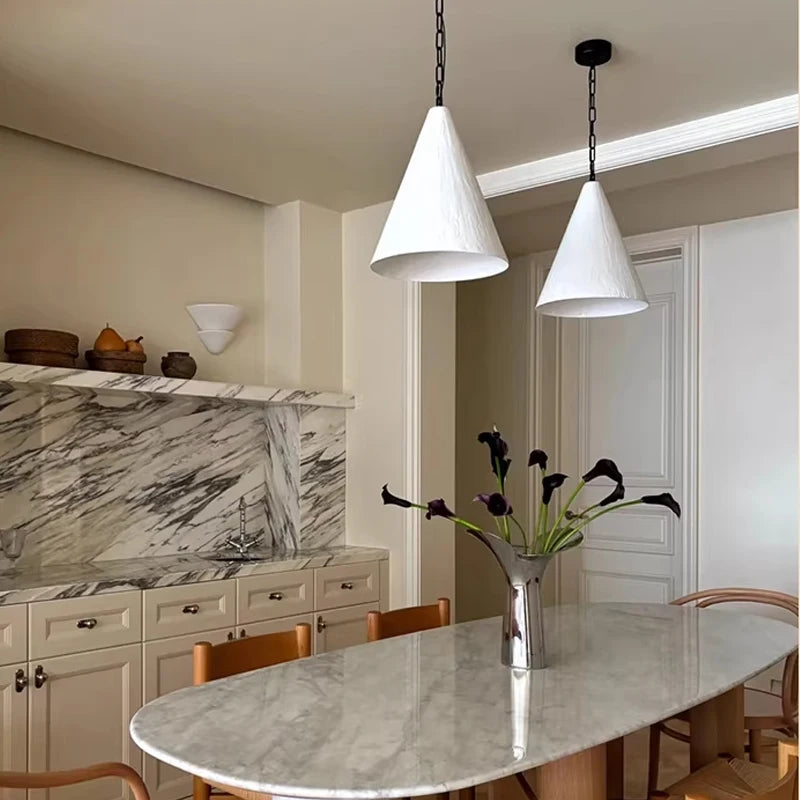 Nordic Wabi-Sabi Plaster Pendant