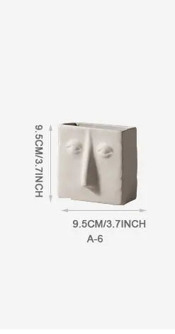 Abstract Face Ceramic Vase