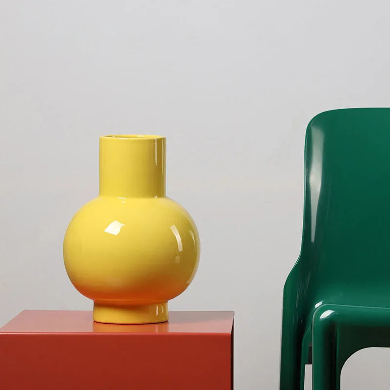 Colorful Glazed Belly Vase