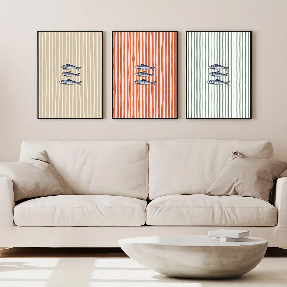 Retro Sardine Wall Art Set