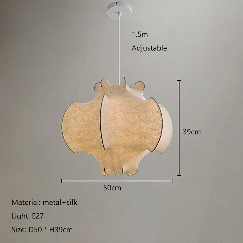 Nordic Wabi-Sabi Silk Pendant Light