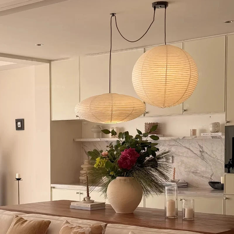 Simple Nordic Rice Paper Pendant Light