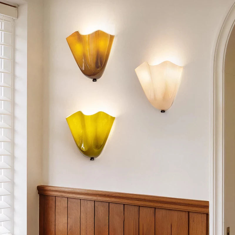 Nordic Cream Glass Wall Light