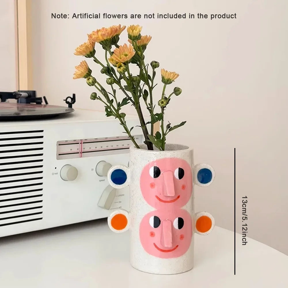 Nordic Face Art Vase