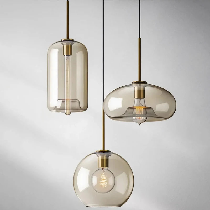 Nordic Glass Industrial Pendant Light