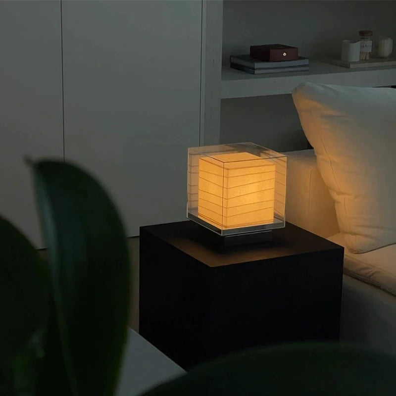 Wabi-Sabi Rice Paper Table Lamp