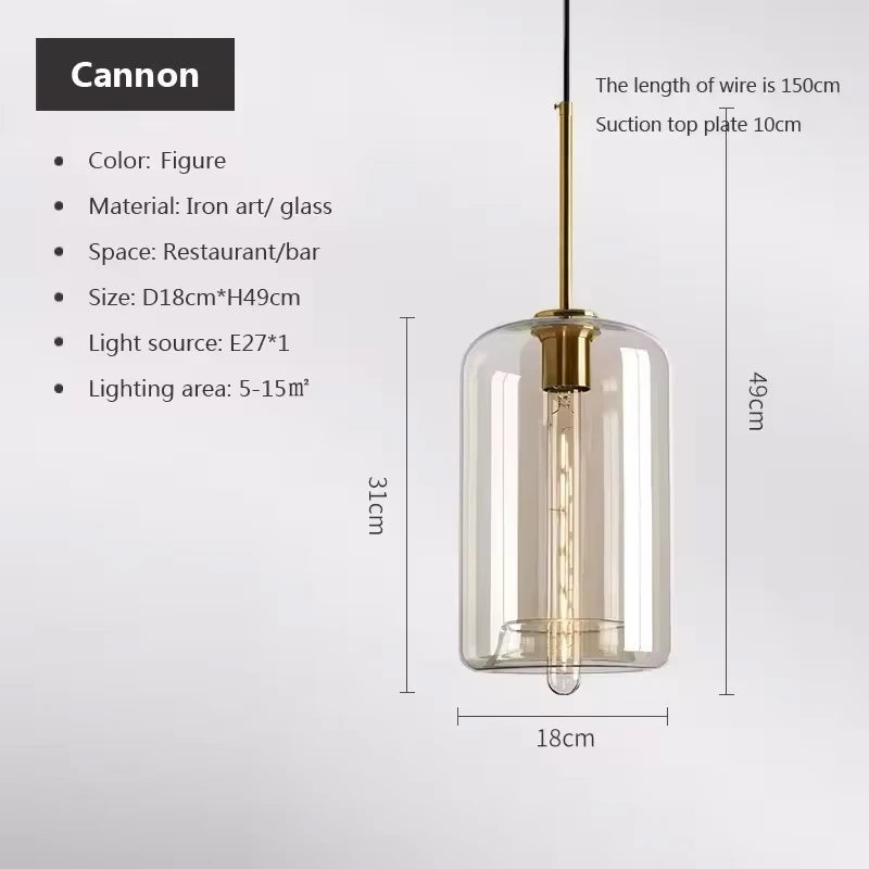 Nordic Glass Industrial Pendant Light