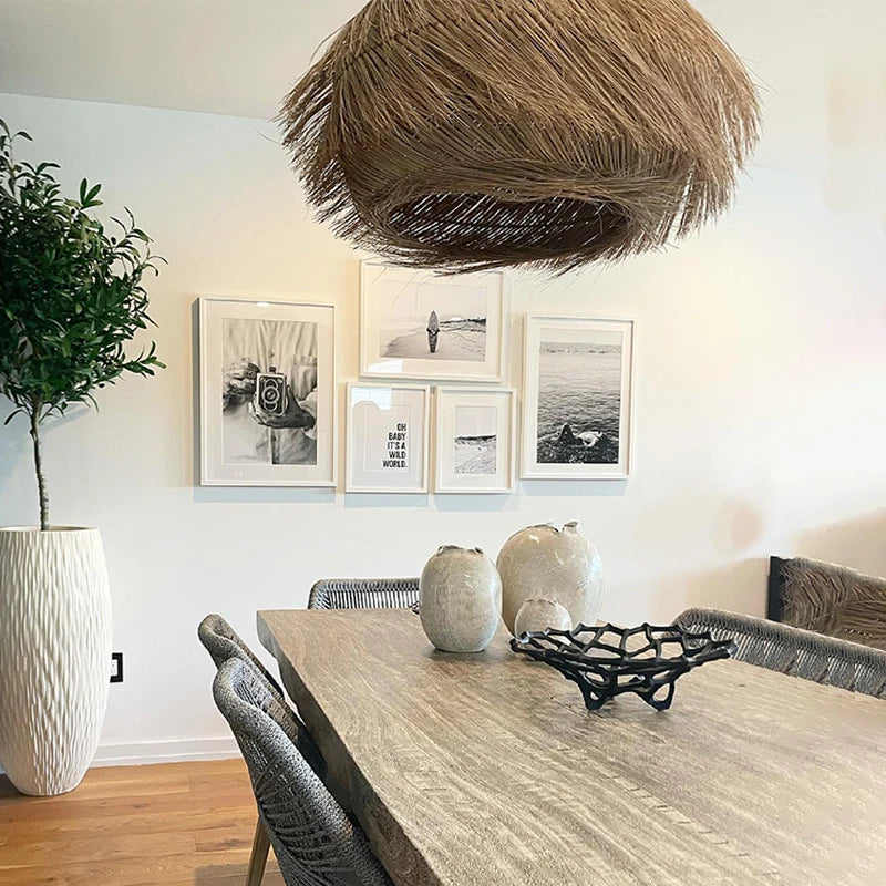 Nordic Rattan Wabi-Sabi Pendant Light