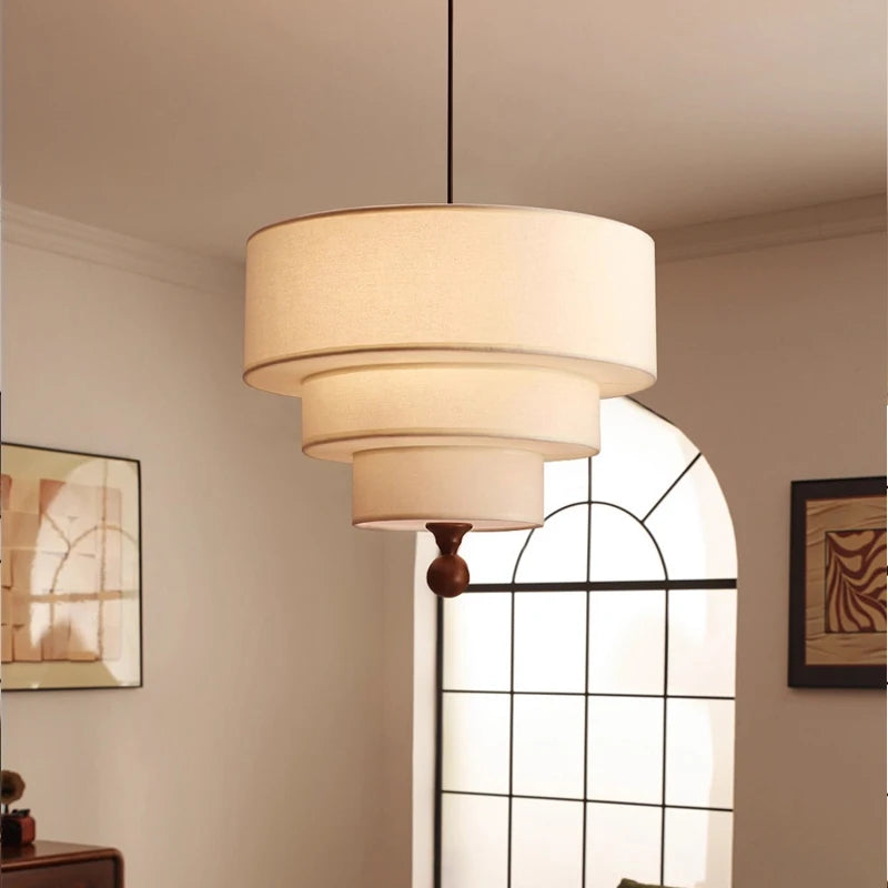 Nordic Wabi-Sabi Fabric Pendant Light